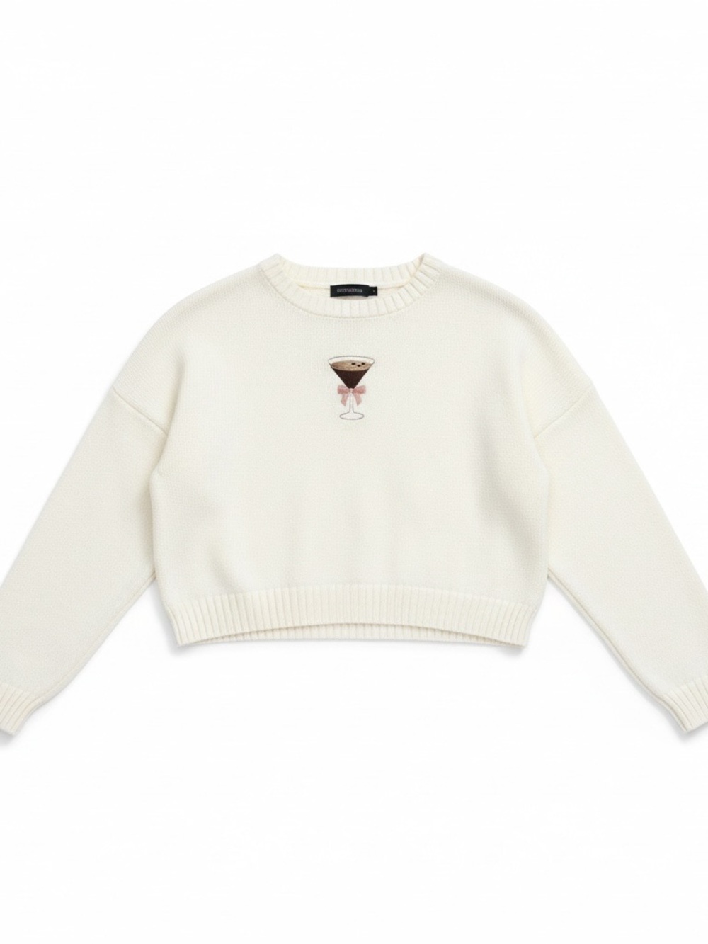 Moon & Madison Creamy Espresso Martini Cotton Blend Sweater